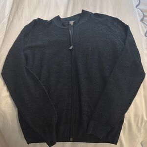 Canali Black Zip Up Sweater